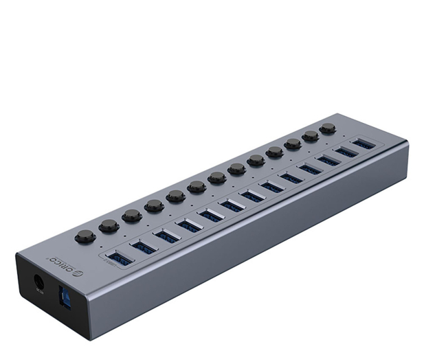 Orico 13x USB-A 3.0 z włącznikami - szary - 1343439 - zdjęcie 3